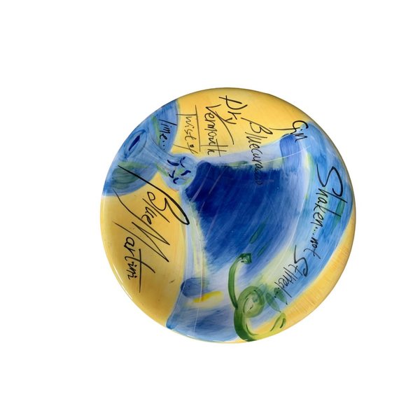 Magnificent Martinis Ambiance Salad Plate Set of 2 Blue Martini Cosmo Purple Blu - Picture 2 of 4